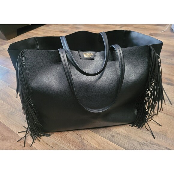 Victoria's Secret black fringe tote - Picture 1 of 9